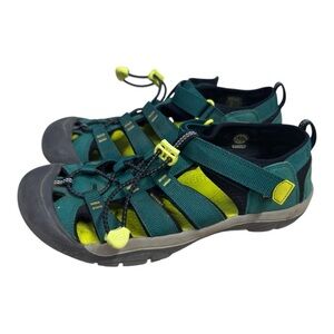 KEEN Newport H2 Water Sandals Big Kids Size 7 Black Green Strap Outdoor Shoe